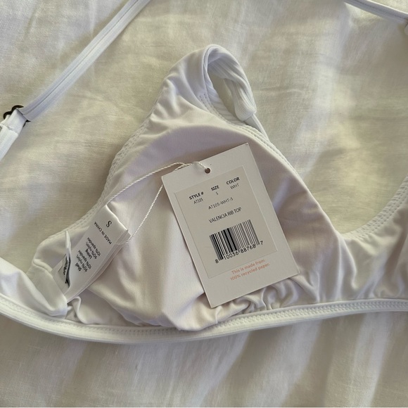 NWT Andie Swim Valencia Bikini Top and Bottom - White Ribbed - Picture 6 of 12